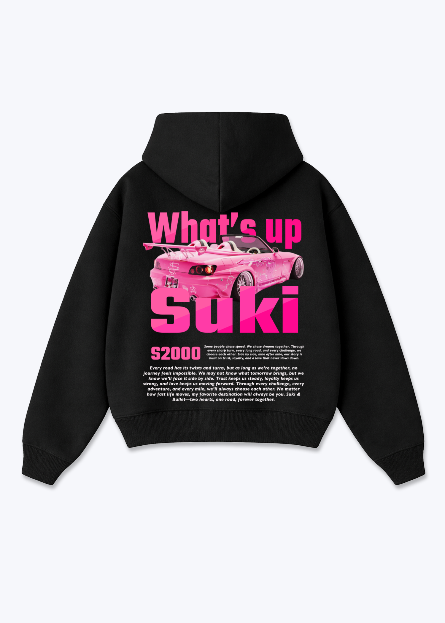 WHAT'S UP SUKI HOODIE - Black Back (Designed)