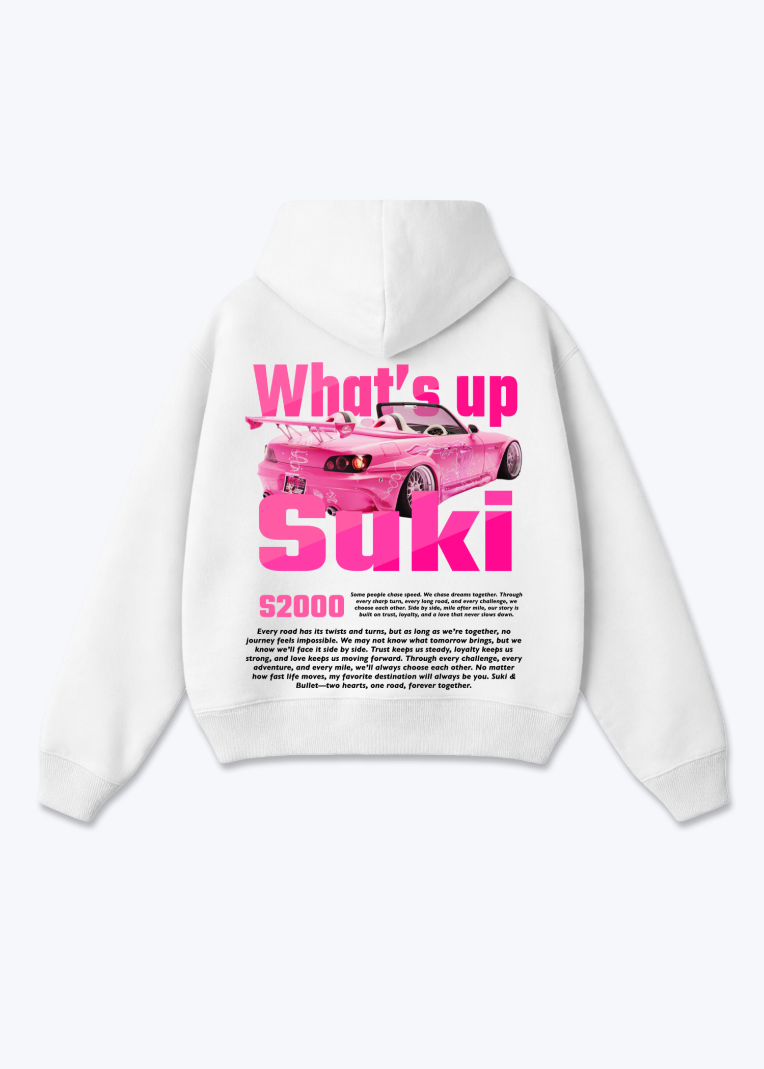 WHAT'S UP SUKI HOODIE - White Back (Designed)