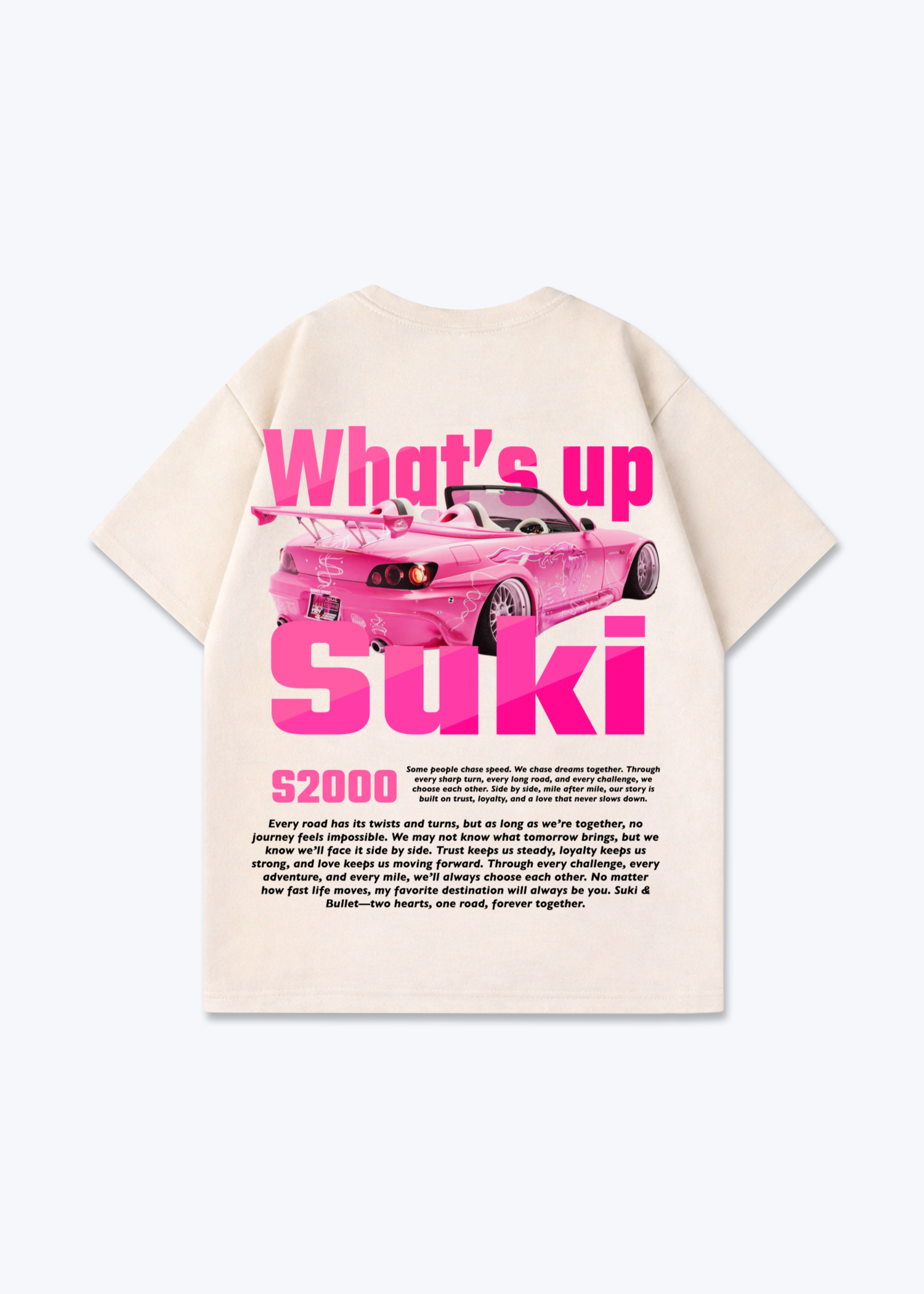WHAT'S UP SUKI SHIRT - Beige Back (Designed)