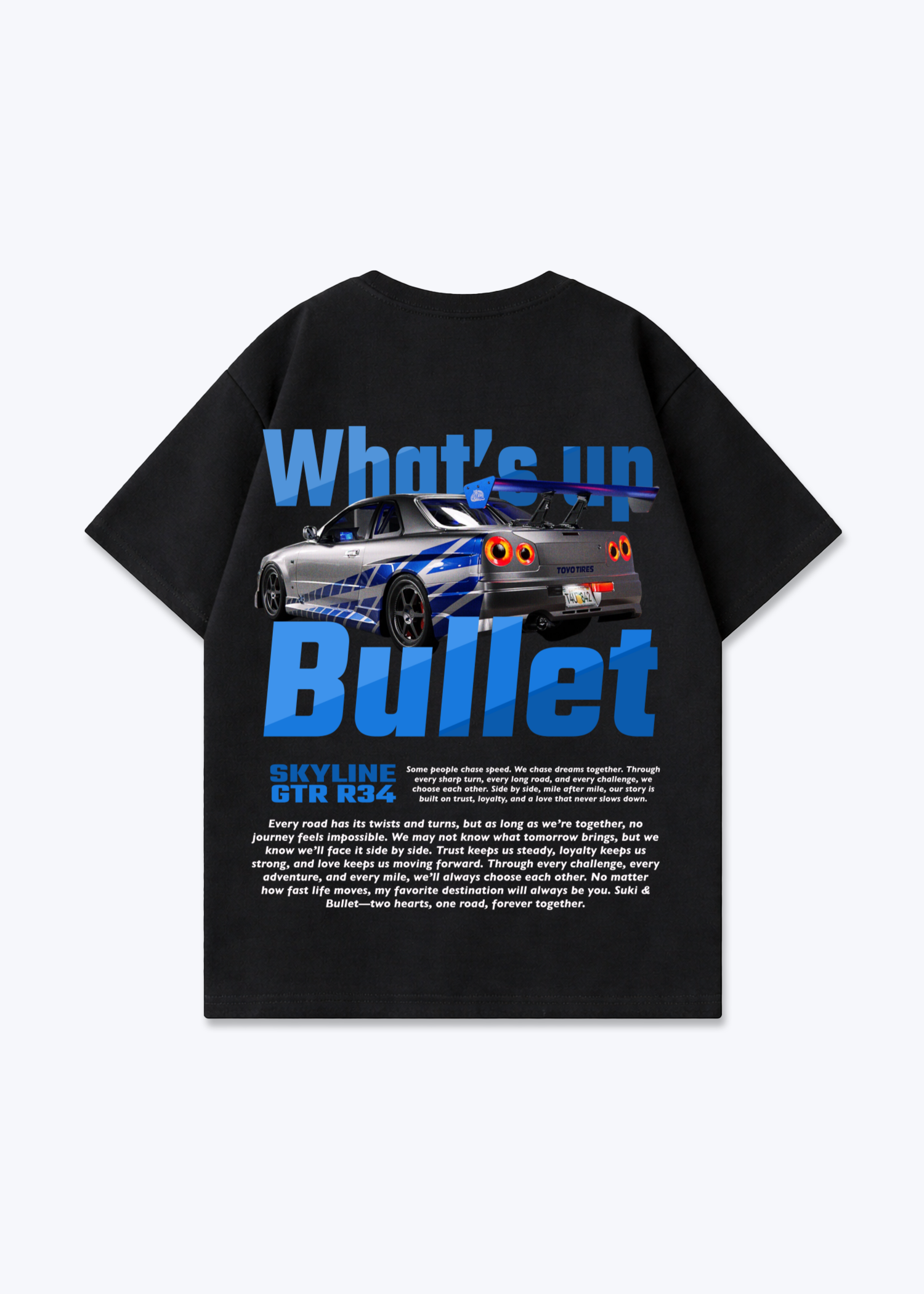 WHAT'S UP BULLET SHIRT - Black Back (Designed)