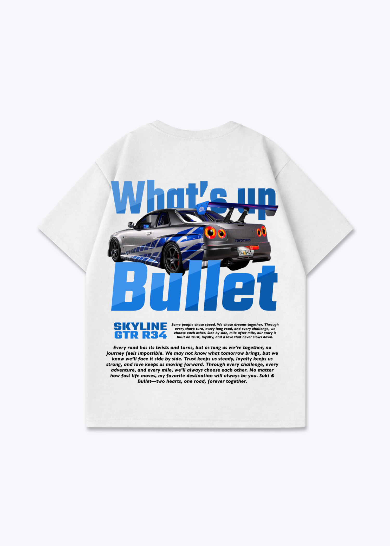 WHAT'S UP BULLET SHIRT - White Back (Designed)