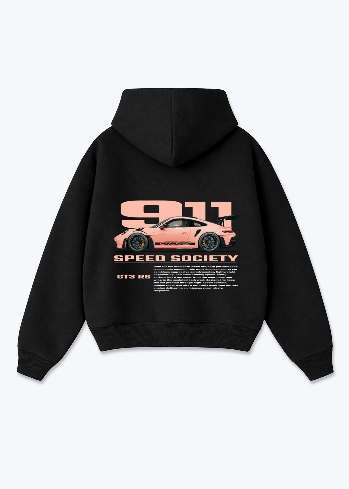 911 Hoodie - Schwarz Back (Designed)